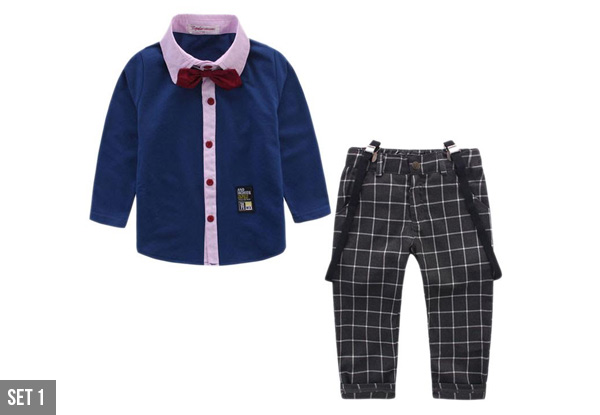 Two-Piece Children's Shirt & Pant Set - Two Styles Available with Free Delivery