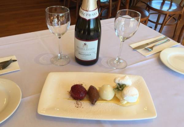 Award-Winning "Summer Love" Sparkling Wine & Melton Dessert Tasting Plate to Share - Available Thursday & Friday