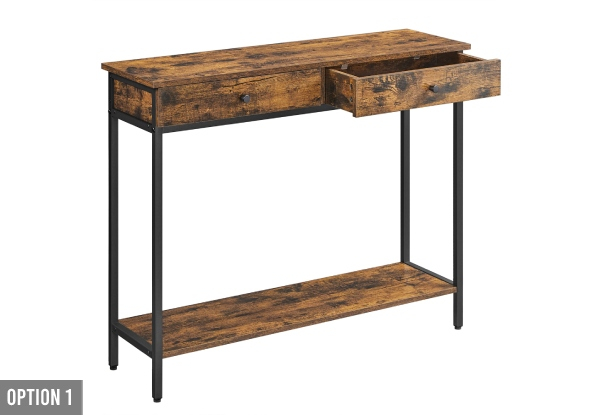 Vasagle Console Hall Table with Two Drawers - Two Options Available