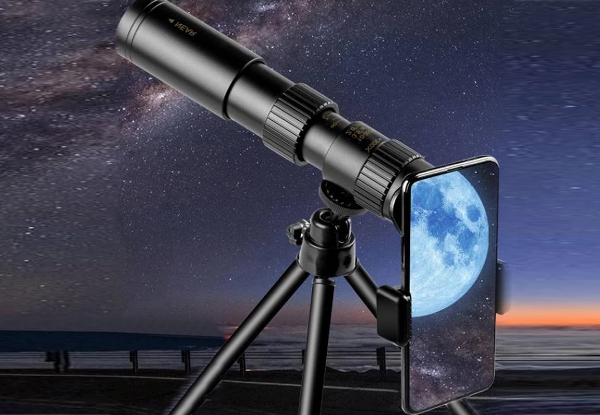 300X Magnification HD Monocular Telescope with Phone Mount Adapter & Tripod - Option for Two