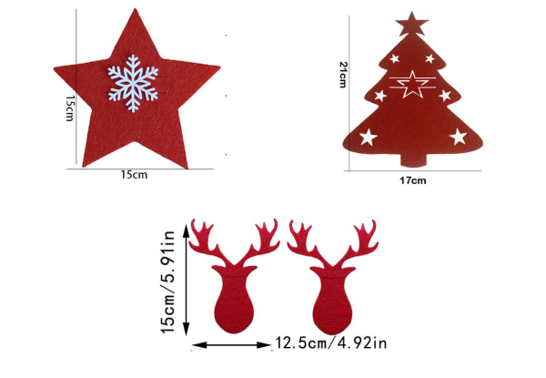 Four-Piece Christmas Cutlery Holder Pockets - Six Styles Available