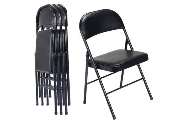 Four-Piece Foldable Chair with Padded Seat