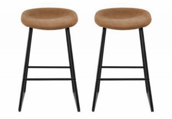 Two-Piece PU leather Kitchen Dining Bar Stool - Two Colours Available