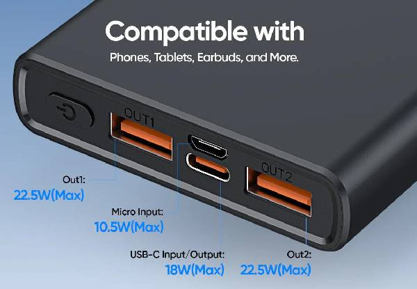 Titan ChargeUp 10000mAh Super Fast Powerbank - Black