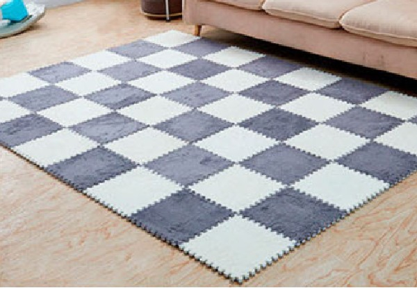 Four-Piece Pack of Attachable Carpet Tiles - Six Colours Available & Option for Eight-Piece Pack