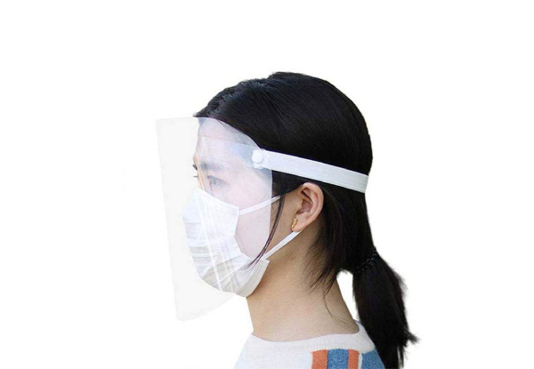 Two-Pack Reusable Transparent Plastic Face Shield - Options for up to Eight-Pack
