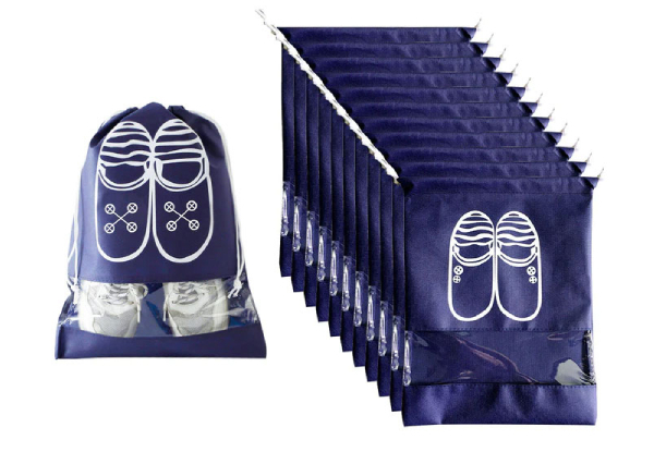 Water-Resistant Shoe Pouch 10-Pack - Two Sizes & Two Colours Available