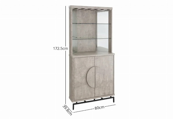 Wine Cabinet with Half-Moon Handles - Available in Two Colours