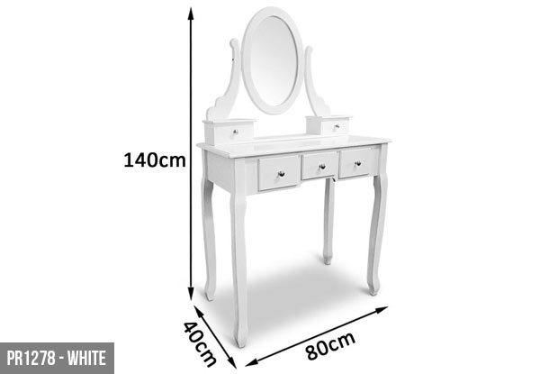 From $159 for an Elegant Dressing Table Available in Black or White