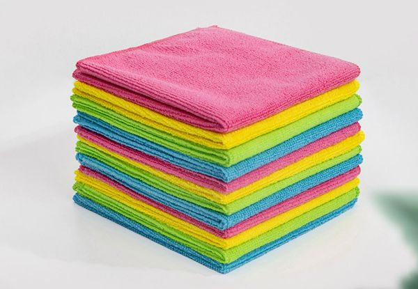 10-Piece Microfibre Cleaning Cloth Set - Option for Two-Set