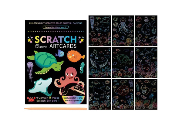 Five-Piece 45 Sheets Scratch Colouring Book