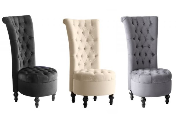 Accent Velvet Chair with High Back - Three Colours Available