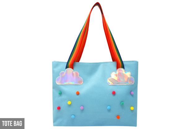 Pink Poppy Raining Rainbows Bag - Four Options Available