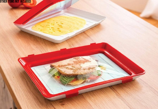 Set of Two Stackable Food Preservation Trays