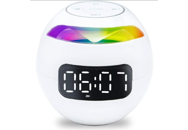 Wireless Digital Clock Bluetooth Speaker - Three Colours Available