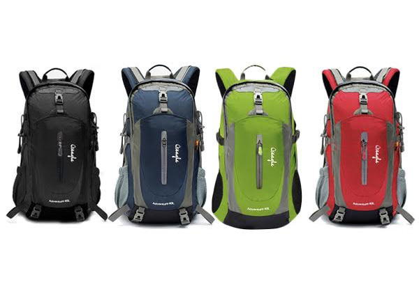 40L Water-Resistant Ergonomic Backpack with Bonus Rain Cover - Four Colours Available
