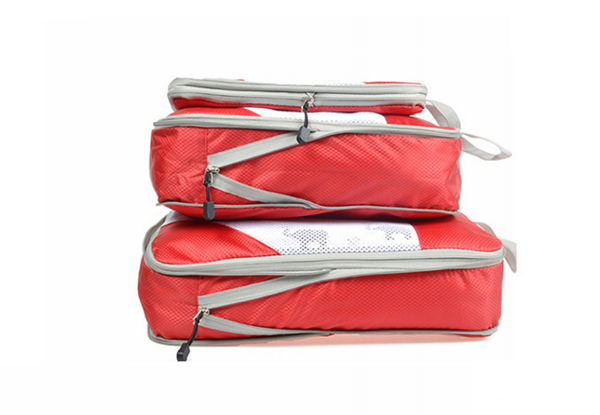 Three-Piece Travel Compression Storage Bags - Available in Nine Options