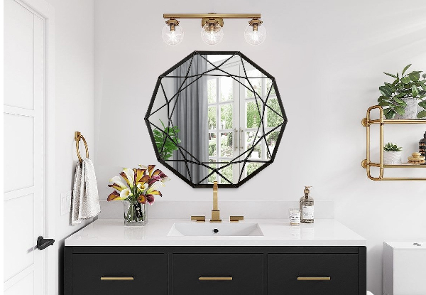 Geometric Shaped 10-Sided Wall Mirror - Two Colours Available