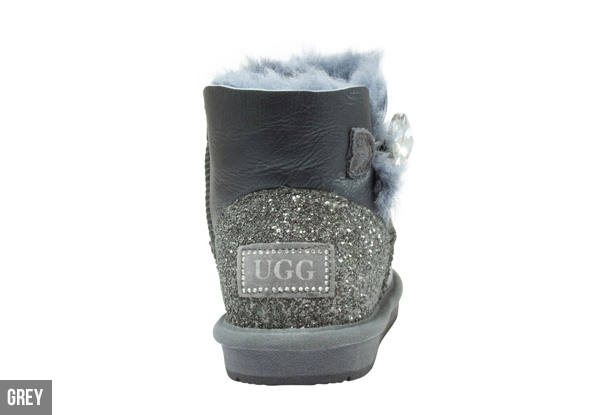 Auzland Women's 'Sabrina'  Nappa Mini Crystal Button UGG Boots - Two Colours Available