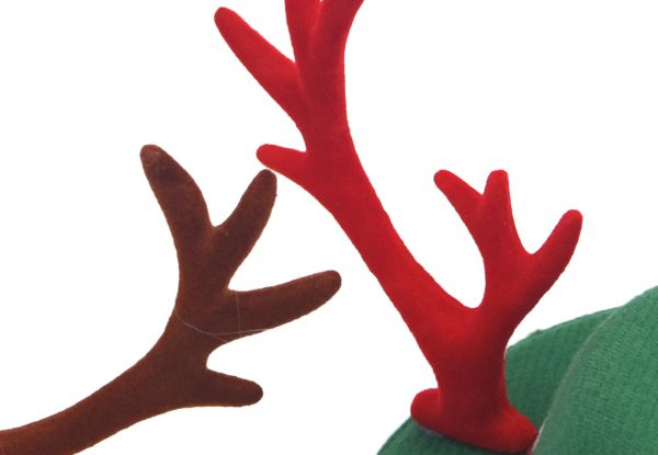 Pet Christmas Reindeer Antlers Hat - Available in Two Colours & Option for Two-Pack