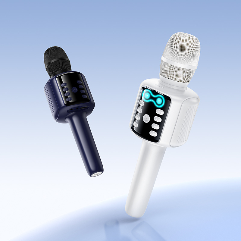 Hoco Karaoke Mic & Speaker, USB/SD/Aux, White