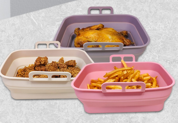 Foldable Air Fryer Silicone Baking Pan - Six Colours Available