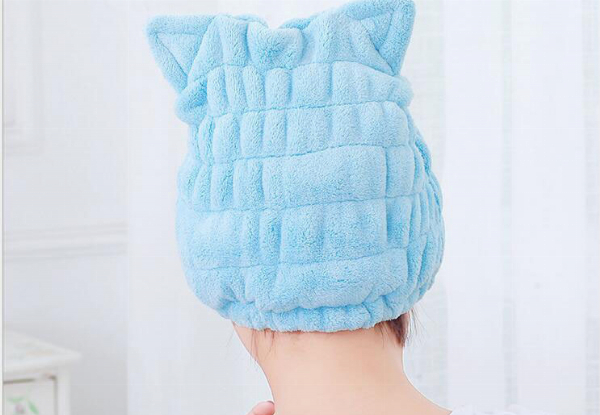 Cute Microfiber Hair Wrap Towel Cap - Available in Two Colours & Option for Two-Pack