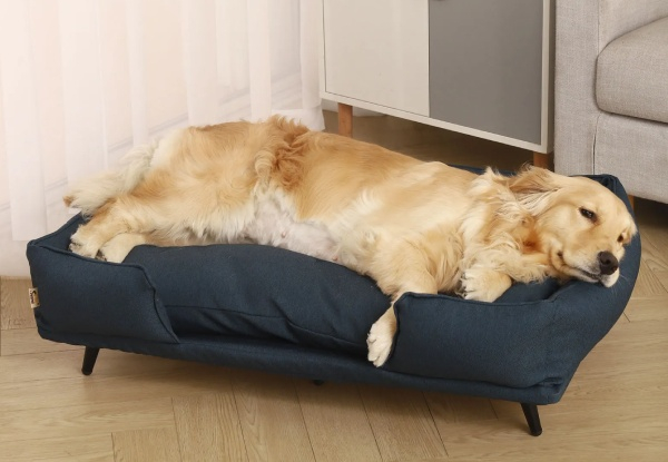 Pet Scene Large Raised Cushioned Pet Bed with Removable Cover - Two Styles Available