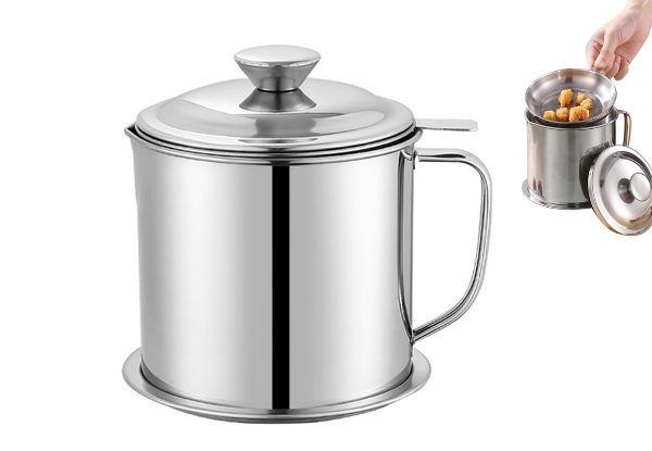 Kitchen 1.8L Stainless Steel Oil Filter Pot