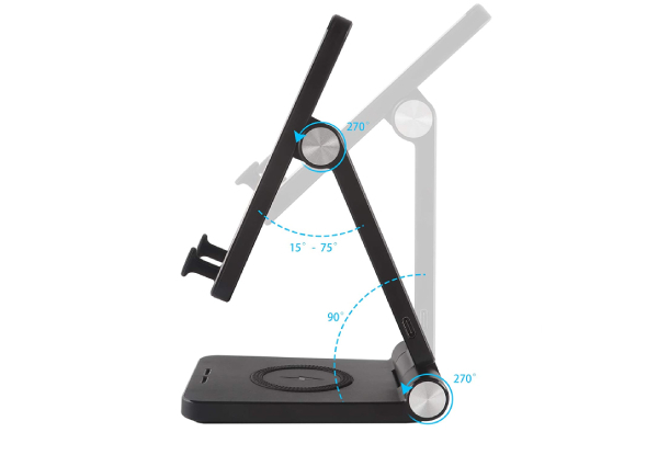 Four-in-One Wireless Charging Station with LED Desk Lamp Compatible with iPhone & Android