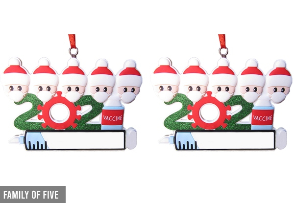 Two-Pack of Personalised Christmas Tree Ornaments - Six Styles Available & Option for Four-Pack