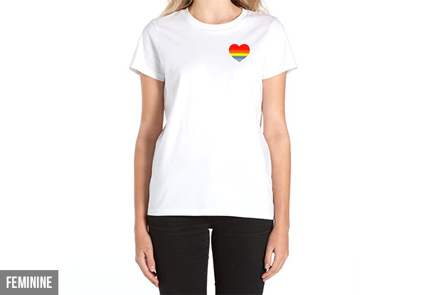 Rainbow Heart Pride T-Shirt - Four Sizes Available with Free Delivery