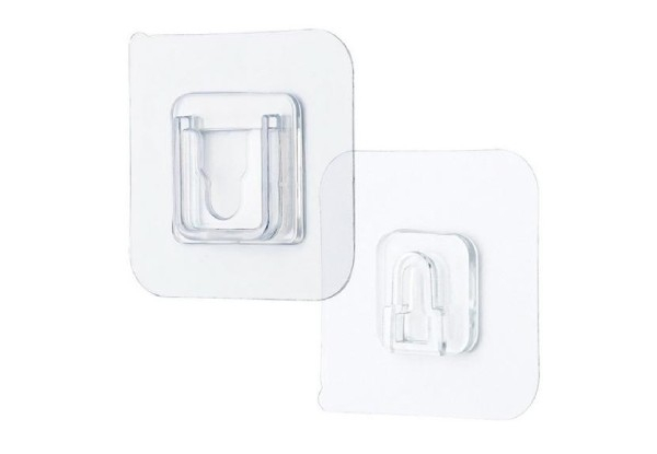 Two-Piece Set of Double-Sided Adhesive Wall Hooks - Options for Five or Ten Piece Set
