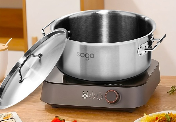 SOGA 23L Stainless Steel Stock Pot