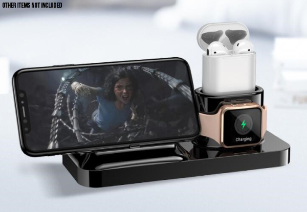 Three-in-One Charging Station Compatible with iPhone, Airpods & Apple Watch - Option for Two