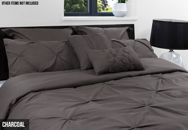 Seven-Piece Royal Comfort Pleat Comforter Set - Four Colours & Three Sizes Available with Free Delivery