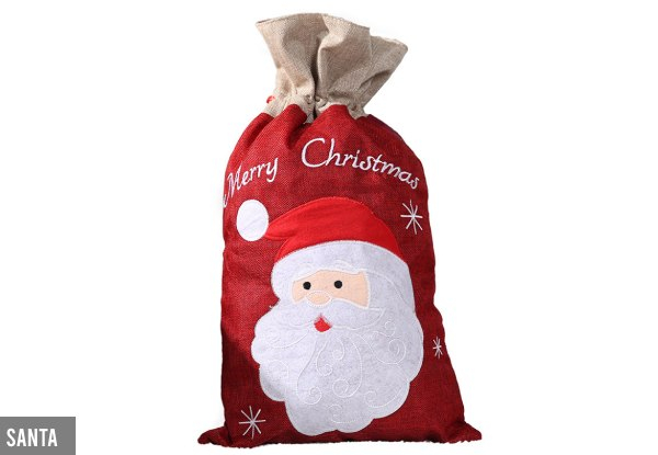 Christmas Linen Candy Bag - Two Designs Available & Option for Two-Pack