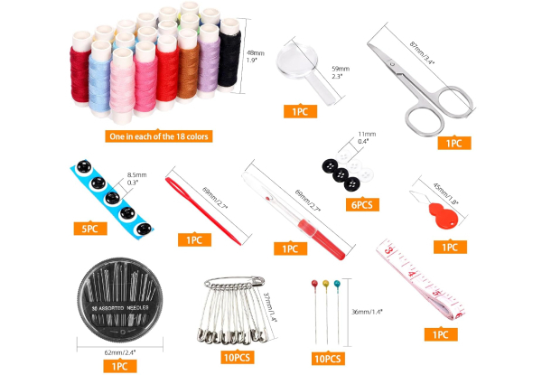 86-Piece Sewing Kit with Portable Storage Bag