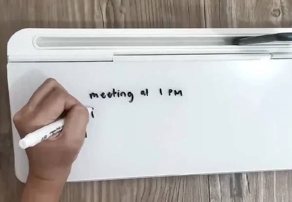 Glass Desktop Whiteboard with Marker & Eraser - Available in Two Sizes, Two Colours & Option for Two-Pack