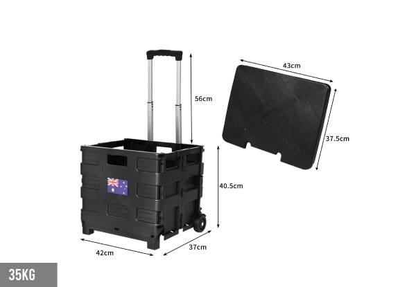 Foldable Shopping Trolley Cart - Available in Two Colours & Two Sizes