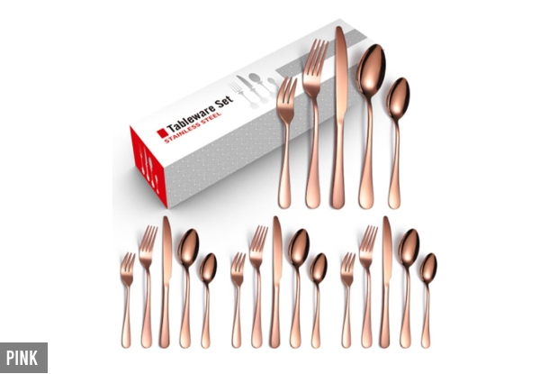 20-Piece Stainless Steel Cutlery Set - Five Colours Available