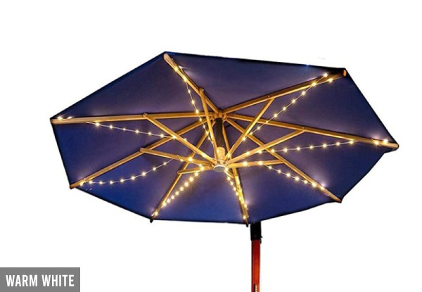 Outdoor Christmas String Umbrella Lights - Four Options Available & Option for Two-Pack or Four-Pack
