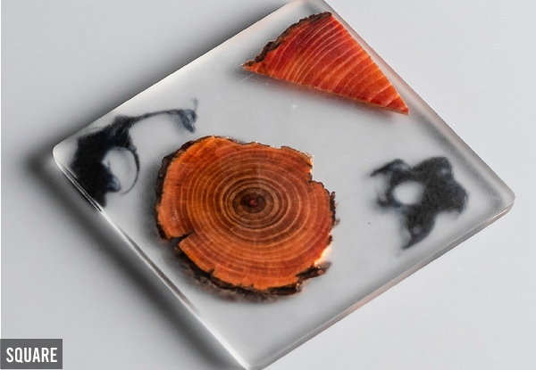 Wood Resin Coaster - Two Shapes Available