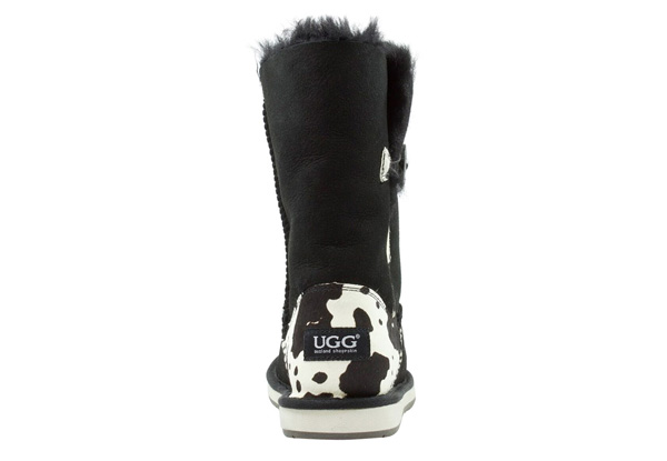 Auzland Women’s 'Basia' Cow Print Australian Sheepskin ¾ Button UGG Boots