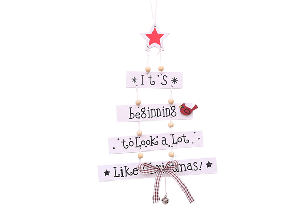 Two-Pack Wooden Christmas Tree Sign