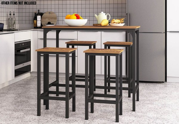 Five-Pieces Bar Table Set with Four Stools