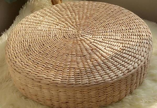 Round Straw Floor Cushion - Option for Two with Free Delivery