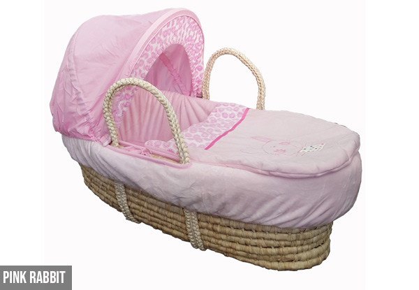 Moses Basket with Linen Range - Four Options Available