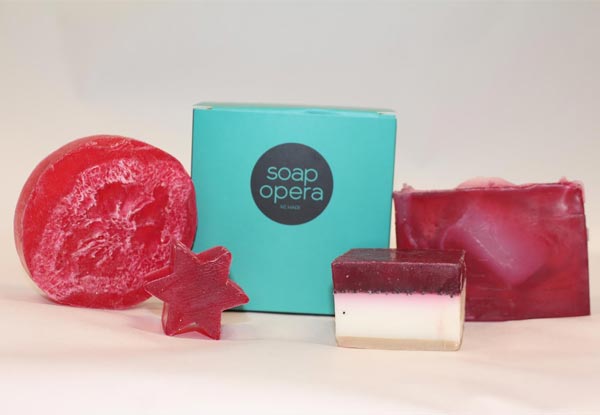 NZ Made Soap Opera Raspberry Soap Gift Set - Cruelty Free