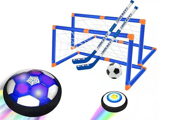 Kids Two-in-One Hover Hockey Soccer Ball Toy Set with LED